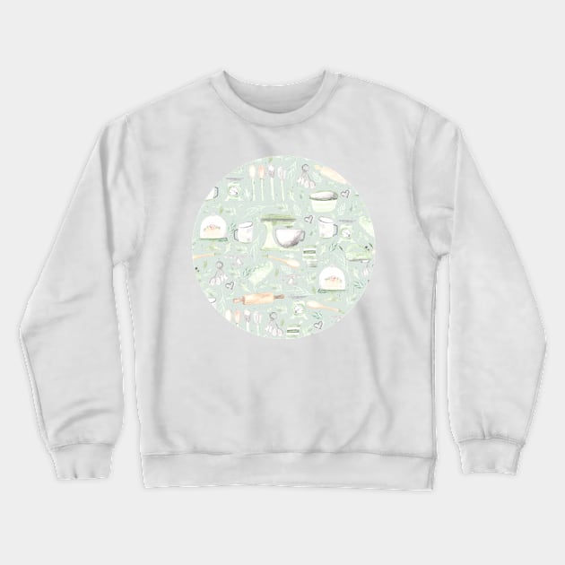 Baking Pattern | Mint Green | Texture Crewneck Sweatshirt by Harpleydesign